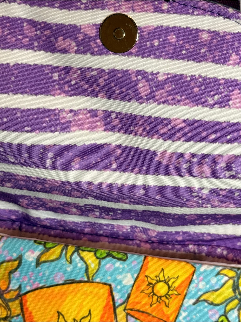 Crossbody Bag with Rapunzel Illustration - Turquoise & Purple - Picture 8 of 8